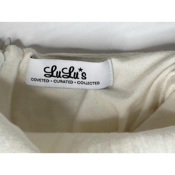 Lulu's What a Looker Bodycon Cream Mini Dress SMALL Soft Girl Backless Party - Picture 8 of 13